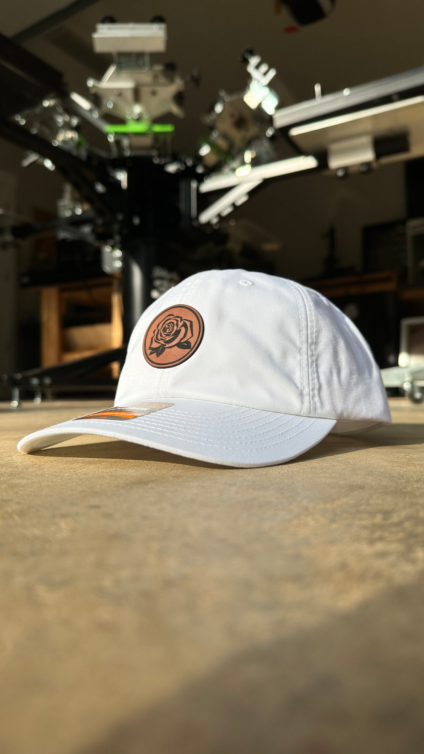 whiskey rose dad hat (white)