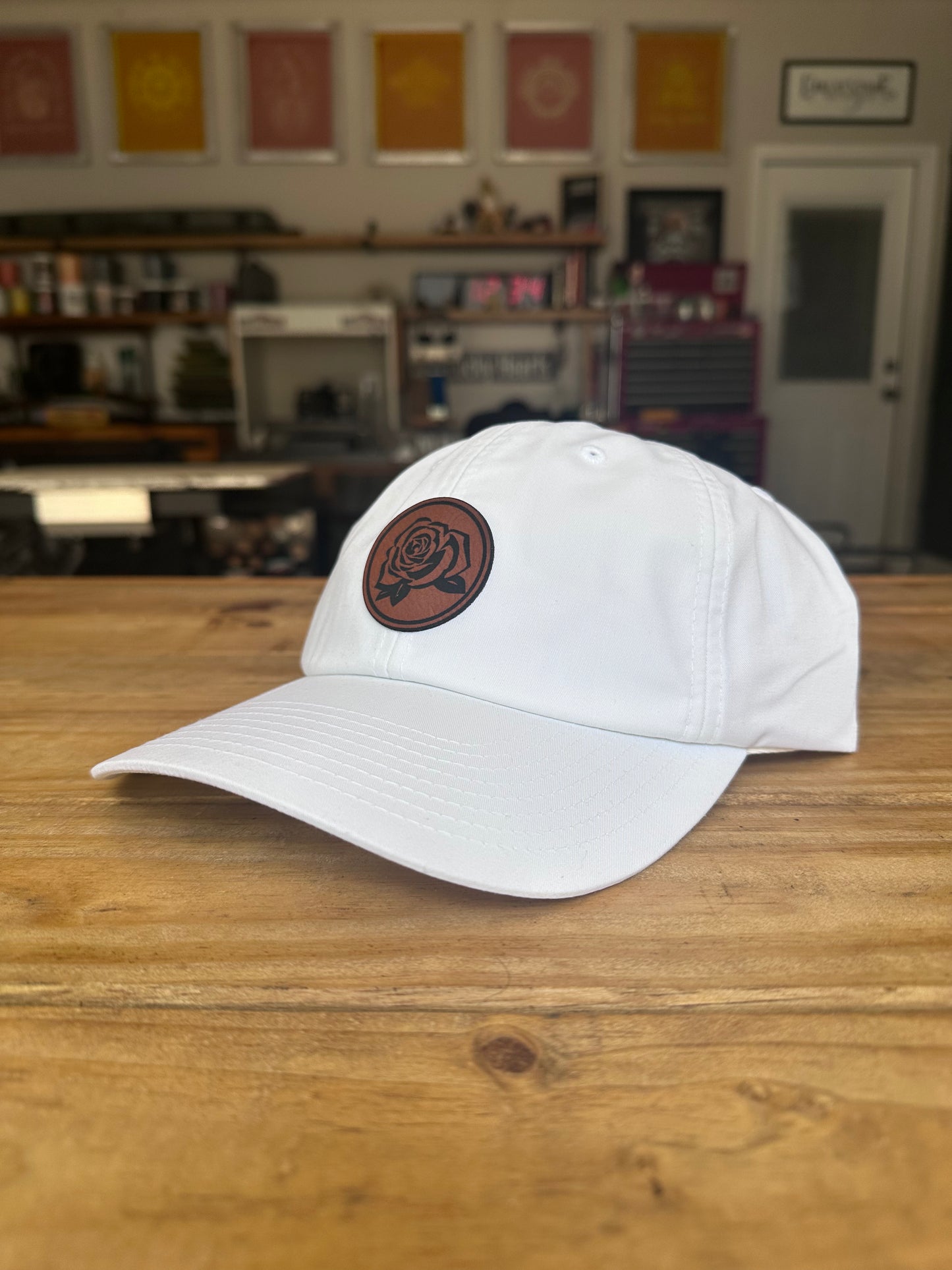 whiskey rose dad hat (white)